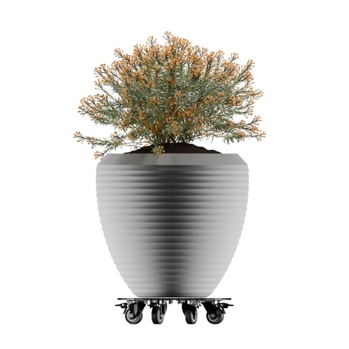 Plant Caddy with Wheels, 3.0mm Thick Heavy Duty Steel Rolling Plant Stand, 500 lbs Load Capacity, Indoor Outdoor Plant Dolly for 12 Inch Flower Pots, Garden Plant Mover with Casters - size: Metal