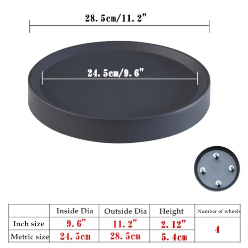 11.2" Plant Caddy with Hidden Wheels,2-Pack Gray+Light Gray - color: 11.2 Inch