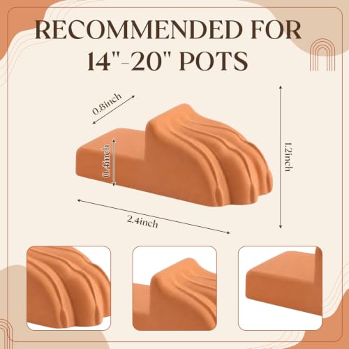 LemonRoad 12 Set Lion Paw Pot Feet for Outdoor Planters, Terra Cotta Cement - size: Lion Paw