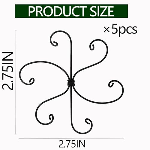 Yohsnor 5PCS Monstera Plant Stem Support-2.75x2.75 inches Black Stem Holder - color: Black, size: 2.75IN*2.75IN