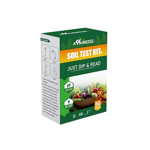 2‑in‑1 Soil pH and Nitrogen Test Strips, 50 Count, Home Garden Lawn Plant Soil Test Kit, Quick Reference Testing for Vegetables, Flowers, Farm & Backyard Gardening, Easy‑to‑Read Color Chart