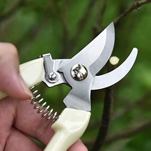12 Pcs Garden Scissors for Plant, Tip Pruning Shears for Cutting Flowers, Trimming Plants, Bonsai and Fruits Picking (Bypass Blade Pruner) - style: 12 Pcs-White