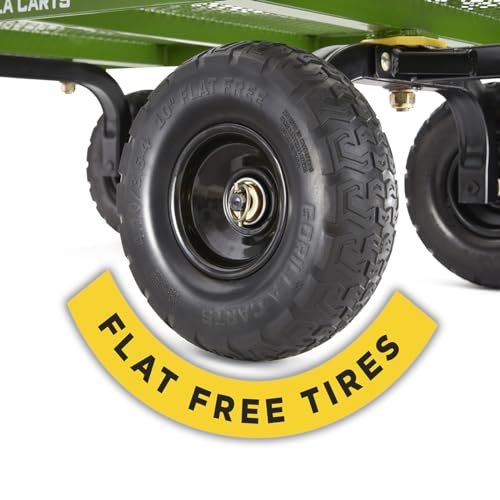 Gorilla Carts Steel Utility Garden Cart, 800 lb. Capacity, Flat Free Tires