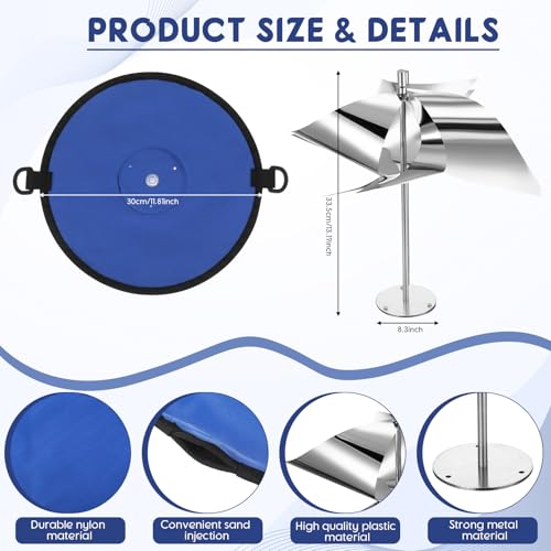 Qualirey Pigeon Spinning Deterrent for Boat Wind Powered, Pinwheel, 1 Pack