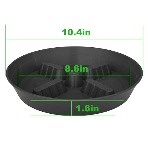 2 Pack Plant Saucer 10 inch, 8 12 14 17 inch, Plant Stand Plastic Plant Saucers for Indoors Outdoor, Heavy Duty Flower Plant Risers for Inside Pots, Pot Saucers for Plants, Grow Bags Saucers - color: Black, size: 10"-2 Pack