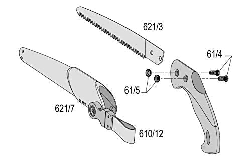 FELCO 621 Pruning Saw – Straight Pull-Stroke Saw for Tree Trimming & Forestry | Tree Branch Cutter | Handsaw with Tapered Hardened Steel 9.5" Blade, Non-Slip Handle, Carrying Sheath, Swiss Precision