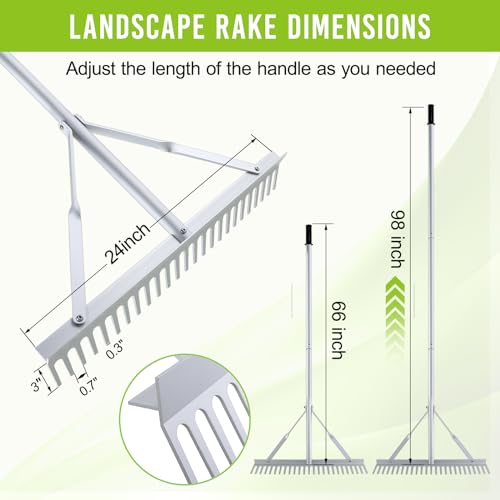 24 Inch Aluminum Landscape Rake - style: 24 Inch Landscape Rake