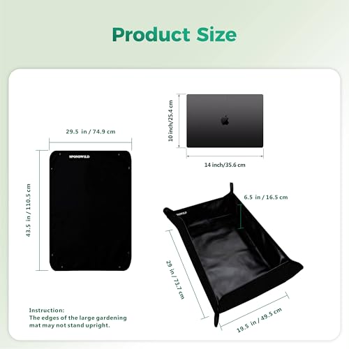 Repotting Mat for Indoor Plants 43.5"x29.5", Unique Gifts for Plant Lovers - color: Black, size: 43.5" x 29.5" x 0.1"