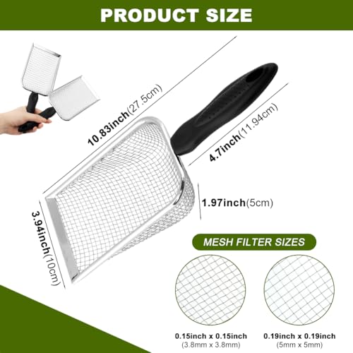 2‑Pack Gardening Soil Sifter, 3.8mm & 5mm Mesh Sieve for Soil Compost Sand