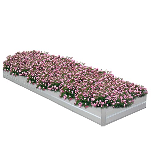 Galvanized Raised Garden Bed Kit, 16x3x1FT Metal Raised Garden Beds for Vegetables - size: 16*3*1FT