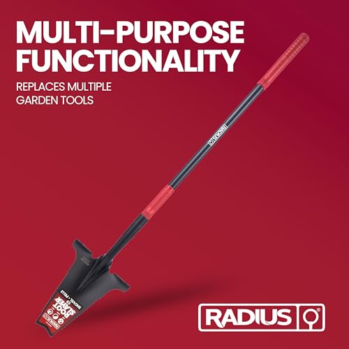 Root Slayer RS225 Long Handle Garden Shovel, Fiberglass Shaft, Black - color: Black, size: XL
