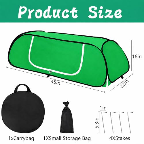 Pop Up Winter Garden Rows Plant Cover, Raised Bed Freeze Plant Protector - color: Green-1Pc