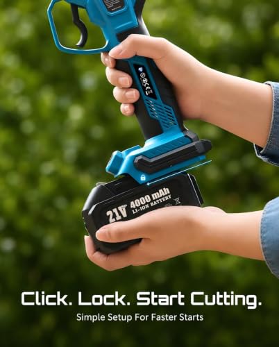 SEESII Electric Pruning Shears, 1.8" Cut Cordless Pruner, 2x4.0Ah Batteries - color: Robin Blue