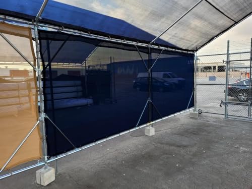 6' x 12' (Black) HD Mesh Tarp Net Sun Shade Fence Screen Patio Canopy Cover (Finished Size 5'.6" X 11'.6") - size: 6'x12'