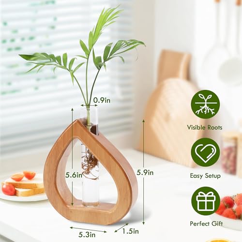 Glass Test Tube Terrarium Plant Propagation Station Holder - size: 5.3*5.9IN