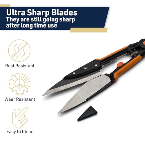 Kings County Tools Garden Clippers - Grass Cutter Hand Edging Shears