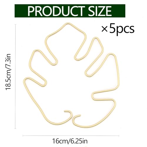 Yohsnor Monstera Stem Support - 5-Piece Durable Plant Support System for Monstera & Turtle Shell Plants -Premium -Quality Leaf Clamps -Easy-to-Use Indoor Garden Stabilizers for Healthy Growth - color: Gold, size: 7.3IN*6.25IN