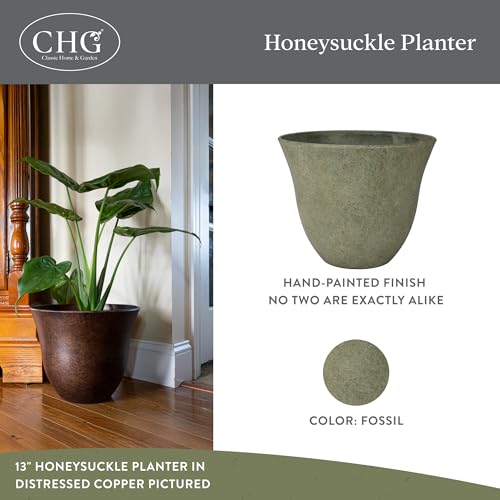 13" Honeysuckle Planter in Fossil - color: Fossil, size: 13"