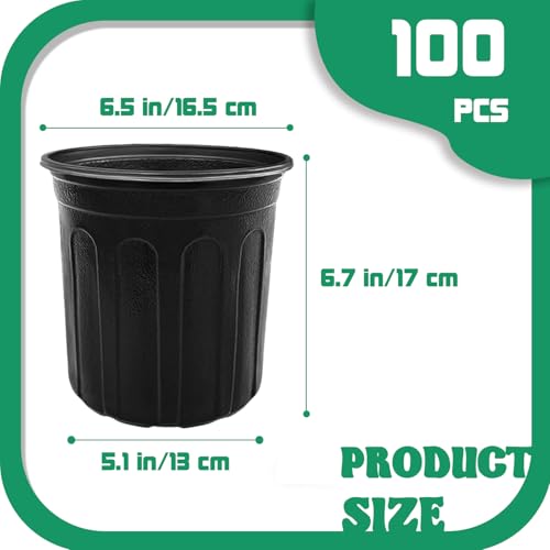 100 Pcs 1 Gallon Flexible Nursery Pots for Plants,Seedling Pots with Hole - size: 100 Pcs 1 Gallon