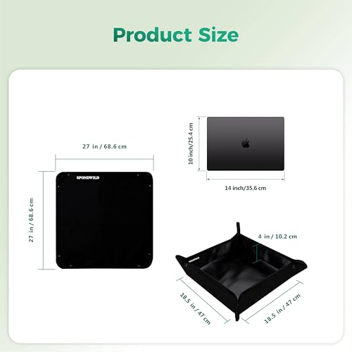 Repotting Mat for Indoor Plants 27"x27", Unique Gifts for Plant Lovers - color: Black, size: 27" x 27" x 0.1"