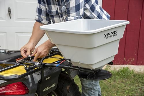 Yard Commander - 80 LB ATV/UTV Broadcast Spreader - 12-Volt Heavy Duty Motor - Salt, Seed, Fertilizer & More - Adjustable Drop Rate - Included Hopper Cover - Mounts to Front or Rear Utility Rack