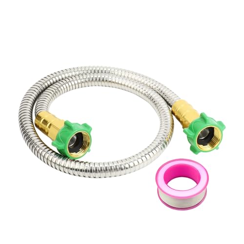 Short Garden Hose with Female to Female Connector, Metal Hose for Hose Reel