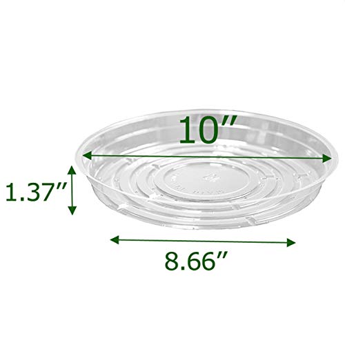 TRUEDAYS 10 Inch 5 Pack Clear Plant Saucers Flower Pot Tray Excellent for Indoor & Outdoor Plants - size: 5-Pack (10'' Only)