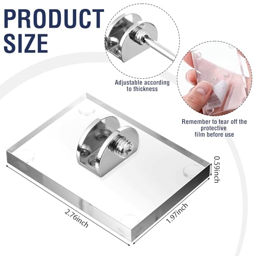 Kathfly 4 Pcs Mini Acrylic Adjustable Glass Art Stands Display Easel - color: Transparent, size: 7 x 5 x 1.5 cm