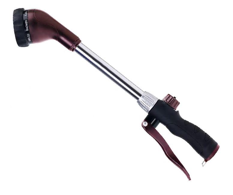 GREEN MOUNT Watering Wand, Heavy Duty Garden Hose Wand with 8 Spray Patterns, 16-Inch Hose Sprayer Nozzle with Flow Control, Ideal for Lawn and Garden Use, Bronze - color: Bronze