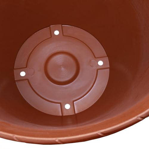 Garden Elements Trellis Decorative Lattice Planter, Terracotta, 14in - Indoor/Outdoor Round Flower Pot with Raised Texture and Classic Garden Styling - color: Terracotta