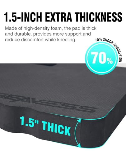 1.5" Extra Thick Kneeling Pad, Foam Knee Pad Cushion, 17.5"x11" - size: 17.5in Length-Unfoldable