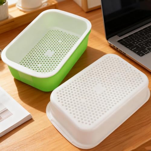 Plastic Double-Layer Plant Growing Nursery Pots Vegetable Flower Seedlings Tray Soilless Germination Plate Garden Tools,16.5 * 10.5 * 5.5cm(1 pc) - color: 1 Pc