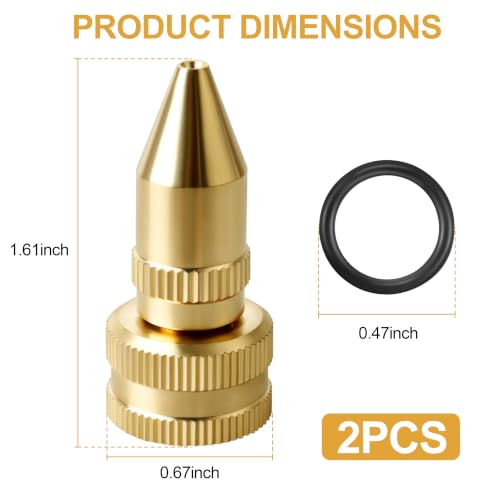 2 Pack All Brass Adjustable Cone Nozzle for Roundup 181331, 3/8-24 Thread