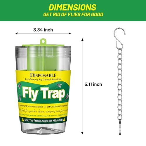 Fly Traps Outdoor Hanging Disposable Fly Trap Outdoor Fly Killer Fly Catcher Bags for Patio Yard Garden Farm Barn,2 Packs - color: 2 pcaks