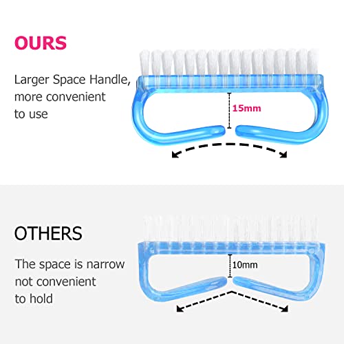 Larbois Handle Grip Nail Brush, Hand Fingernail Brush Cleaner Scrubbing Kit Pedicure for Toes and Nails Men Women (4 Pack) - color: Color-15