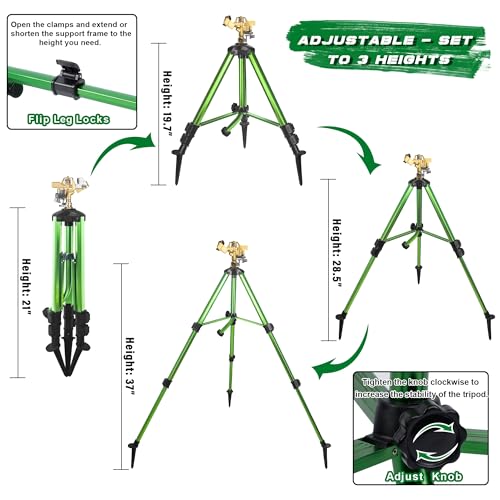 Triumpeek 2 Pack Impact Sprinkler on Tripod Base with Stakes