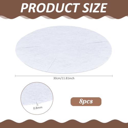 BENECREAT 8Pcs Self Watering Hanging Basket Liner, 11.8inch Non Woven Water Storing Liners, Round Water Absorbing Mat for Coco Liners Plant Pot - size: 11.8Inch