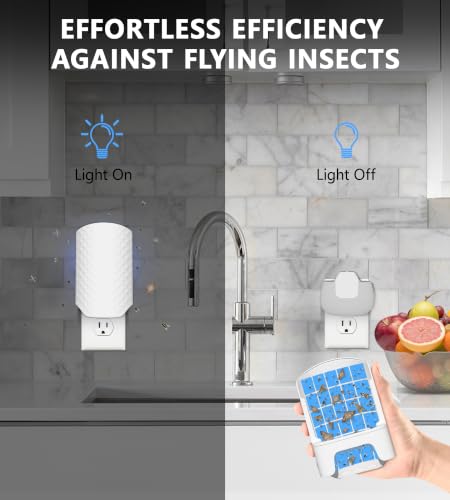 WOWCATCH Flying Insect Trap for Indoors, Plug-in Bug Catcher, 2+8 Combo - size: 2 Devices & 8 Refills