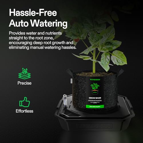 VIVOSUN 4-Pack FlexFeed Self-Watering Pots, Auto Irrigation Fabric Pot Base - size: 4-Pack Pots