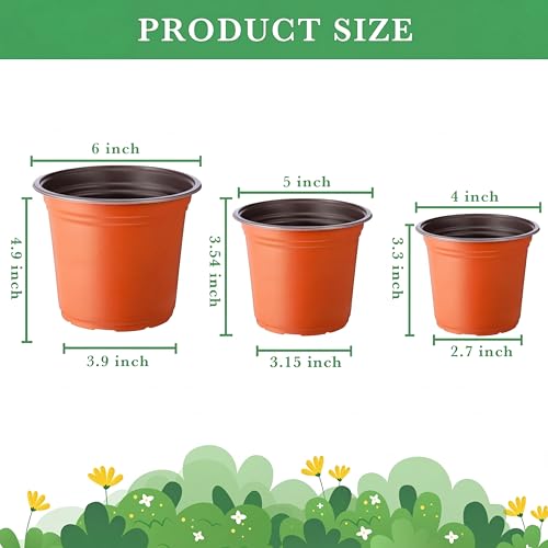 Hushee 1500 Pcs Plastic Plants Nursery Pots - Seed Starting and Seedling Planters With Drainage Holes for Indoor Outdoor Flower Transplanting - color: Classic, size: 5 Inch