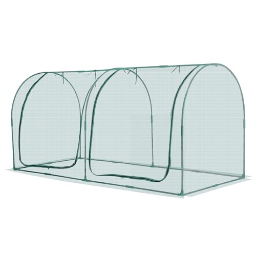 VEVOR Crop Cage, 8.1 x 3.9 x 3.9 ft Plant Protection Tent with Zippered Door, Wind-Resistant Tall Crop Cage, Easy to Install, Outdoor Raised Bed Cover with Frame, Plant Netting for Garden Patio Lawn - style: 8.1 x 3.9 x 3.9Ft-Arch