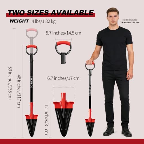 Metal Detecting Shovel Drain Spade Digging Shovel for Gardening,46 Inches
