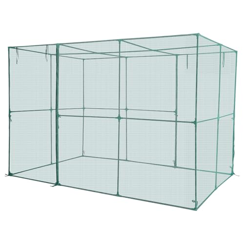VEVOR Crop Cage, 9.5 x 6.36 x 6.36 ft Plant Protection Tent with Zippered Door, Wind-Resistant Tall Crop Cage, Easy to Install, Outdoor Raised Bed Cover, Tomato Plant Netting for Garden Patio Lawn - style: 9.5 x 6.36 x 6.36Ft-Square