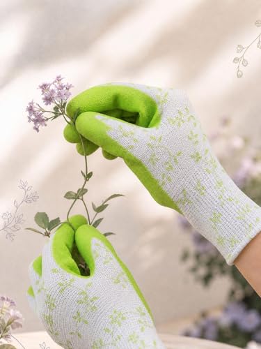 1Pair Nylon Gardening Latex Gloves, Suitable for Women Garden Planting, Digging and Weeding, Multi-purpose Gloves - color: Green