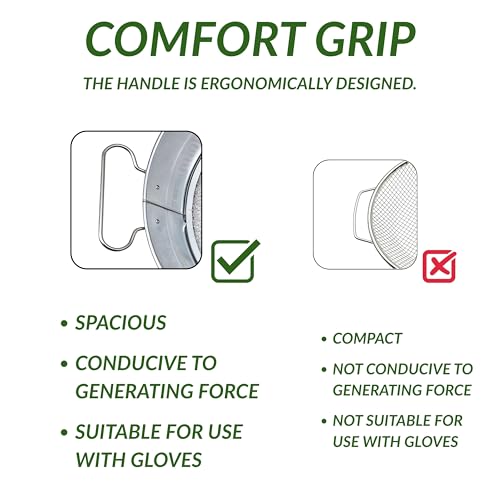 Soil Sifter for Gardening with Handles, Rock Sifter Fits 5 Gallon Bucket with 4 Replaceable Screens, Compost Sifter Dirt Sifter, Captures Dirt Rocks Sawdust