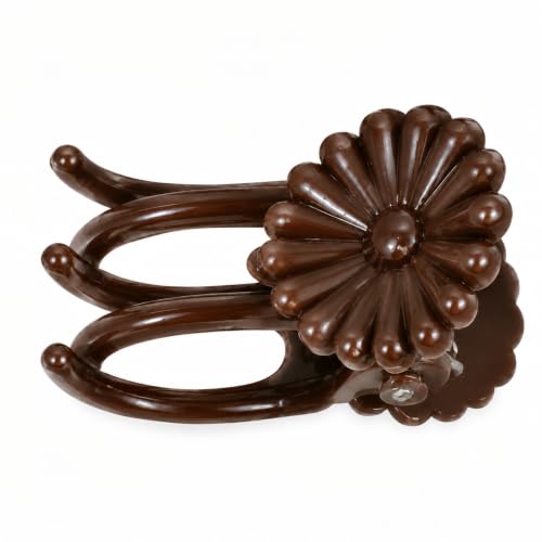 Garden Plant Clips, Brown Orchid Stem Support Clamps for Vine Training, Flower Stake Holders, 50 Count Pack - color: Brown