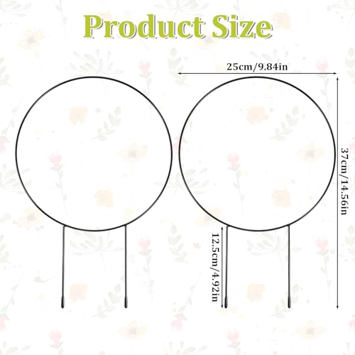2 Pcs Trellis for Climbing Plants Indoor 14.5" Hoya Trellis Set Small Plant Support Stakes Round Climbing Plant Supports Flower Houseplant Hoya Support for Garden Stem Vines Potted Plants