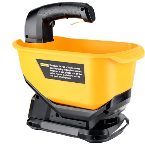 Salt Spreader for Dewalt 20V 60V Li-ion Battery - Handheld Seed and Fertilizer Power Spreader. Year-Round Coverage for Grass Seeds, Rock Salt, ice melt Seasons(Tool only), Green