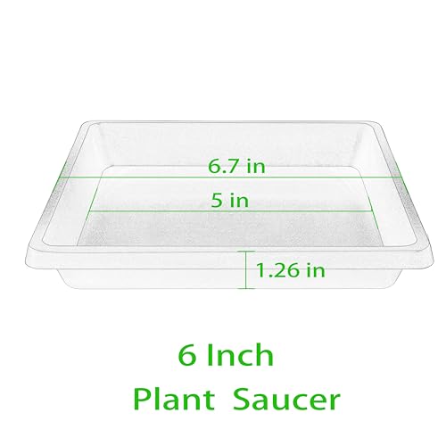 Square Plant Saucer 6 Inch 4 Pack 8 10 12 14 16 18 20 inch Plant Drip Trays, Plant Trays for Pots, Plant Saucers for Indoors and Outdoors, Durable No Holes, Water Catcher Tray for Flower pots - color: Gray, size: 6"(4Pack)