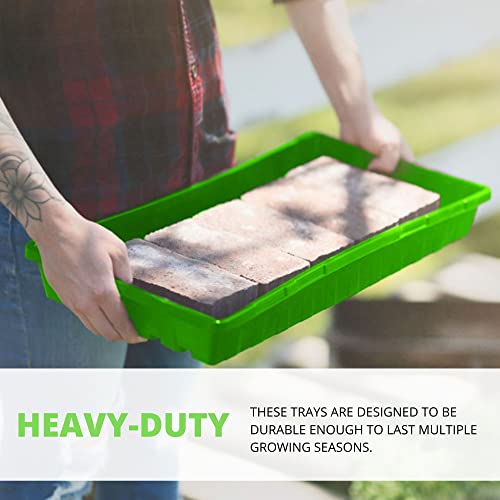 1020 Seed Starting Trays, Plant Tray, Microgreens Growing Trays, Plastic Seed Trays, Reusable Seedling Tray, 5-Pack Growing Trays, Germination Tray, Planting Tray, Plant Tray For Seedlings - color: Green
